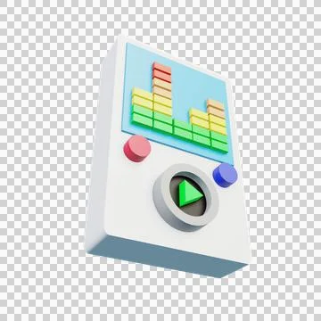 3d render illustration music player Stock Illustration