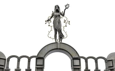 3d render illustration of nature nymph greek goddess statue. Stock Illustration