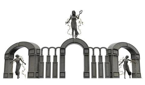 3d render illustration of nature nymph greek goddess statue. Stock Illustration