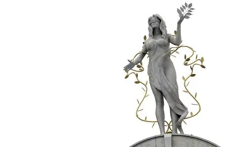 3d render illustration of nature nymph greek goddess statue. Stock Illustration