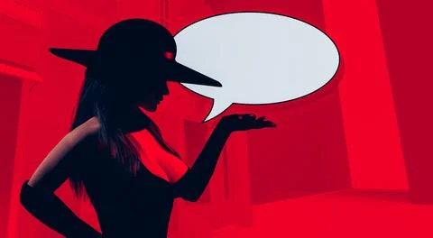 3d render illustration of noir lady gesturing. Stock Illustration
