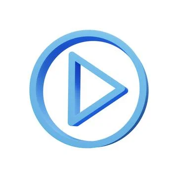 3d render illustration. Play icon Stock Illustration