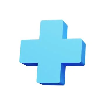 3d render illustration. Plus icon 스톡 일러스트