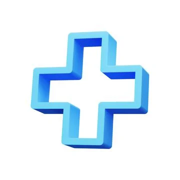 3d render illustration. Plus icon Stock Illustration