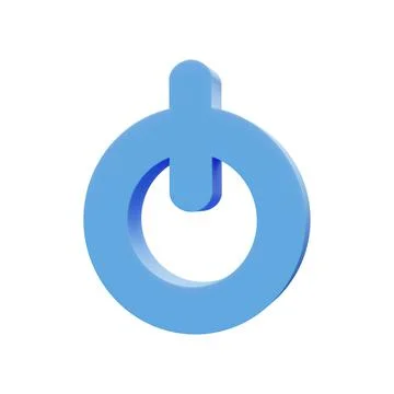 3d render illustration.  power on button icon Stock Illustration