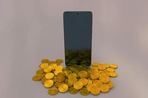 3d render illustration of Profits generated from applications and use of data Stock Illustration