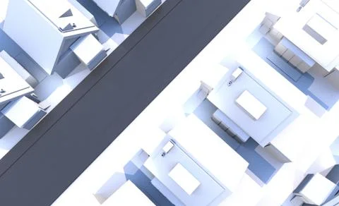 3d render illustration: residential area Stock Illustration