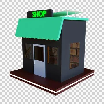 3d render illustration shop Stock Illustration