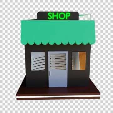 3d render illustration shop Stock Illustration
