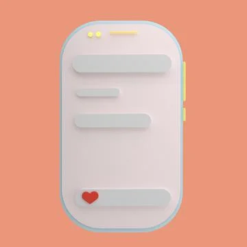 3d render illustration smartphone, Application and social media concept, comm Stock Illustration