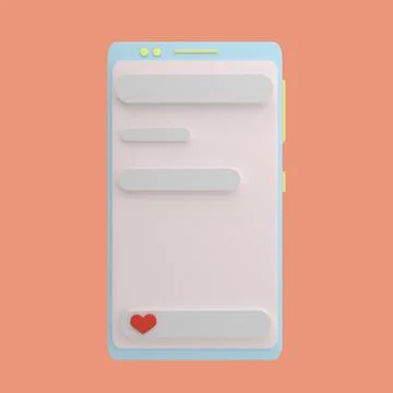 3d render illustration smartphone, Application and social media concept, comm Stock Illustration