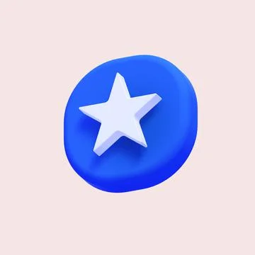 3d render illustration, star on web icon, cartoon design Stock Illustration
