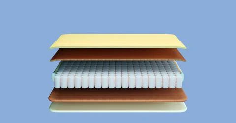 3d render illustration of the stylized internal composition of the mattress Stock Illustration