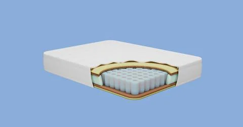3d render illustration of the stylized internal composition of the mattress Stock Illustration