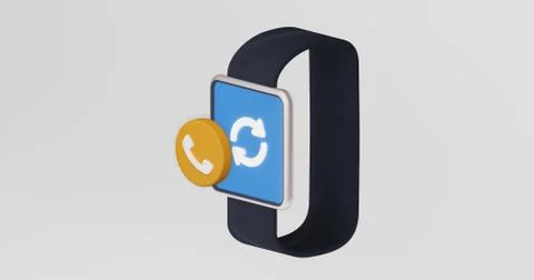 3d render illustration stylized as a smart watch, fitness bracelet, refresh Stock Illustration