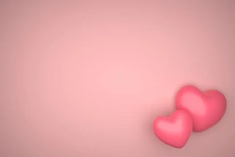 3D render, illustration.Red heart on pink background. heart icon, concept o.. Stock Illustration