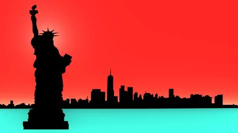 3d render illustrations New York city painting. Americans New York city. Stock Illustration