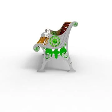 3d render image of aluminum bench Openwork 04 Stock Illustration
