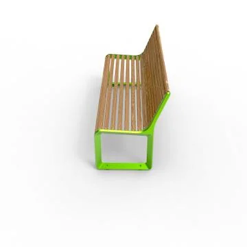3d render image of aluminum bench Warsaw 02 Illustrazione stock