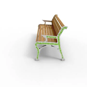 3d render image of aluminum bench Retro Stile 08 Stock Illustration