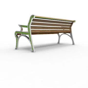 3d render image of aluminum bench Retro Stile 10 Stock Illustration