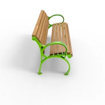 3d render image of aluminum bench Quarter 01 Stock Illustration