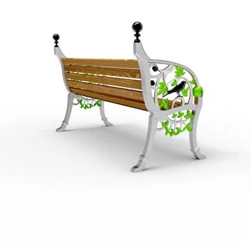 3d render image of aluminum bench Nightingale 05 Stock Illustration