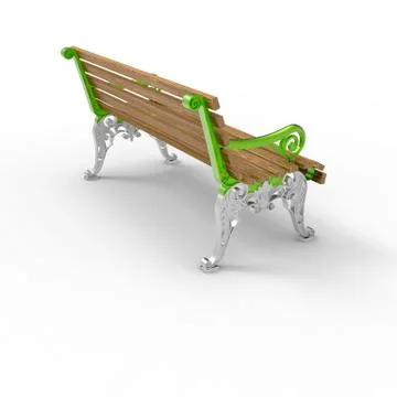 3d render image of aluminum bench White night 07 Stock Illustration