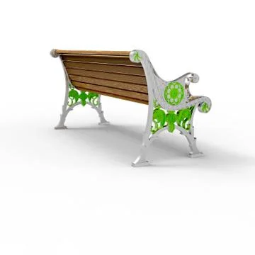 3d render image of aluminum bench Openwork 07 Stock Illustration