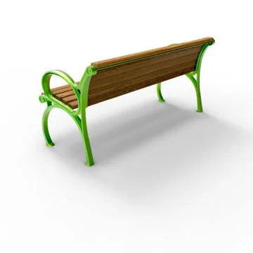 3d render image of aluminum bench Quarter 08 Stock Illustration