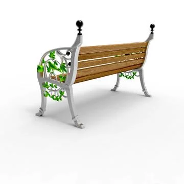 3d render image of aluminum bench Nightingale 03 Stock Illustration