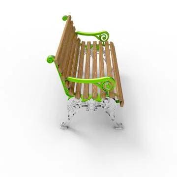 3d render image of aluminum bench White night 08 Stock Illustration