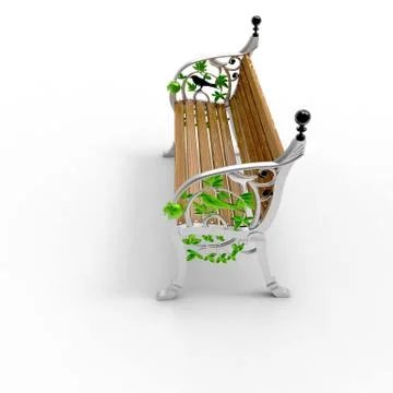 3d render image of aluminum bench Nightingale 02 Stock Illustration