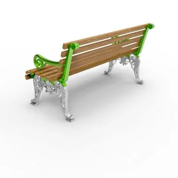 3d render image of aluminum bench White night 05 Stock Illustration