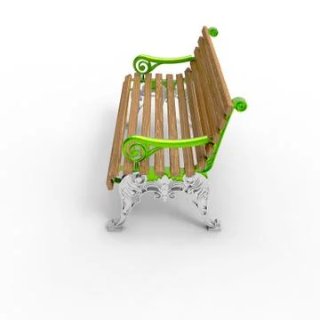 3d render image of aluminum bench White night 04 Stock Illustration