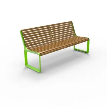3d render image of aluminum bench Warsaw 05 Stock Illustration