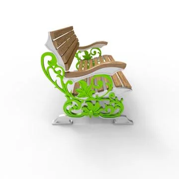 3d render image of aluminum bench Flora 04 Stock Illustration