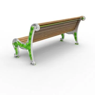 3d render image of aluminum bench Urban 02 Stock Illustration