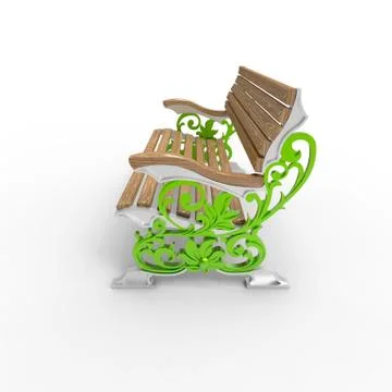 3d render image of aluminum bench Flora 09 Stock Illustration