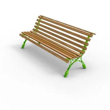 3d render image of aluminum bench new Europe 11 Stock Illustration
