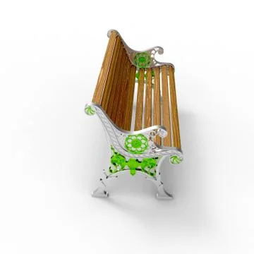 3d render image of aluminum bench Openwork 08 Stock Illustration
