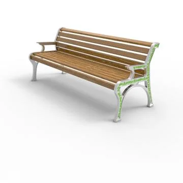 3d render image of aluminum bench Retro Stile 09 Stock Illustration