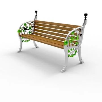 3d render image of aluminum bench Nightingale 01 Stock Illustration
