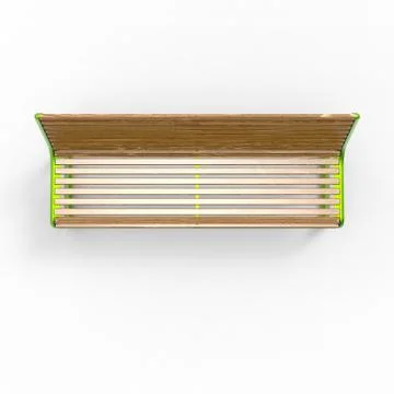 3d render image of aluminum bench Warsaw 09 Illustrazione stock