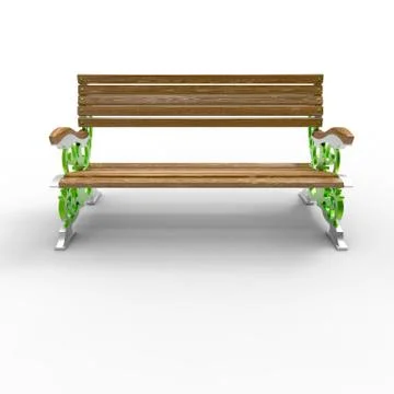 3d render image of aluminum bench Flora 10 Stock Illustration