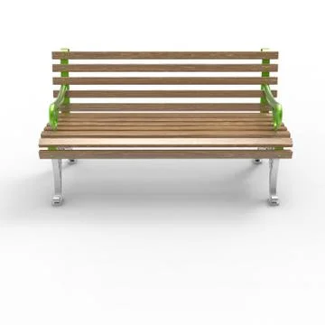 3d render image of aluminum bench White night 02 Stock Illustration