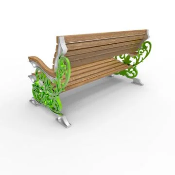 3d render image of aluminum bench Flora 07 Stock Illustration