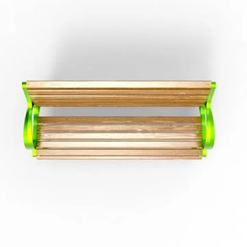 3d render image of aluminum bench Quarter 04 Stock Illustration