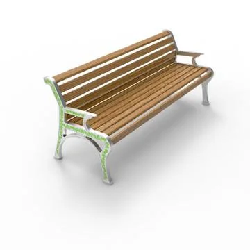 3d render image of aluminum bench Retro Stile 04 Stock Illustration
