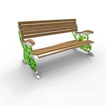 3d render image of aluminum bench Flora 01 Stock Illustration